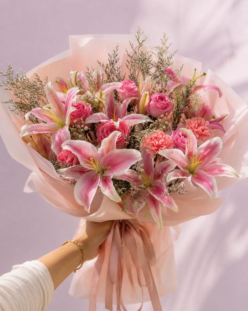 Pink Lily Romance Bouquet